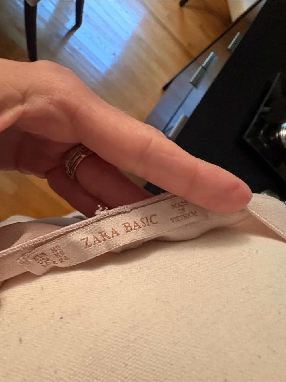 Zara Pale Blush V-Neck Mini Dress - Picture 5 of 6